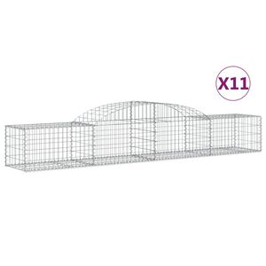 vidaXL Kaarevat kivikorit 11 kpl 300x50x40/60 cm galvanoitu rauta