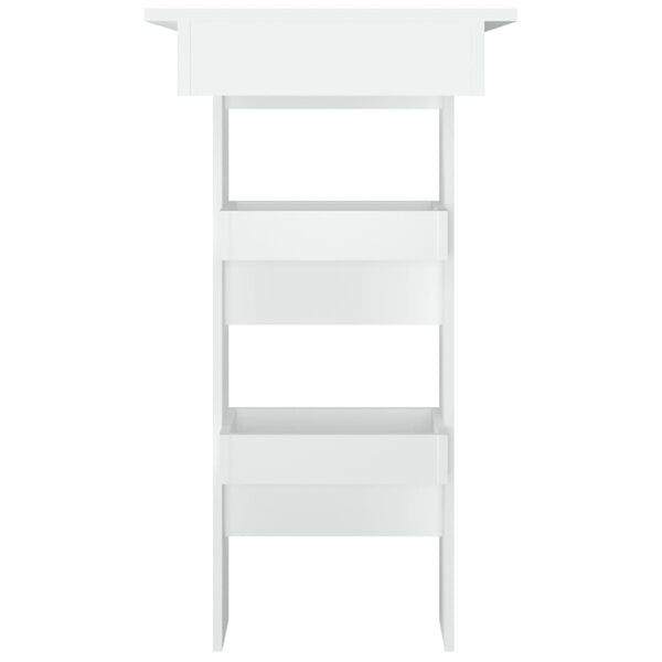 vidaXL Seinäkiinnitettävä baaripöytä valk. 102x45x103,5cm tekninen puu