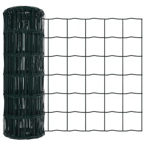 vidaXL Euroaita Vihreä 0,6 x 25 m PVC-pintainen rauta