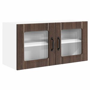 vidaXL Sein&auml;lasi kaappi PORTO Ruskea tammi 80 x 31 x 40 cm