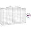 vidaXL Kaarevat kivikorit 40 kpl 200x50x120/140 cm galvanoitu rauta