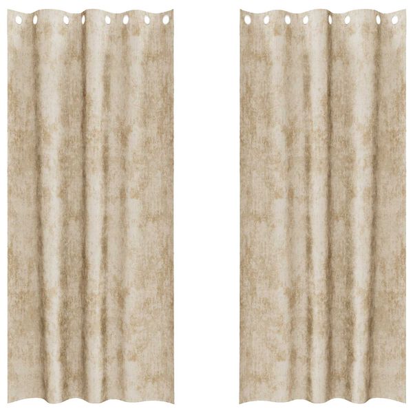 vidaXL Samettiverhot verhoilla 2 pcs Kerma 225 x 140 cm Sametti