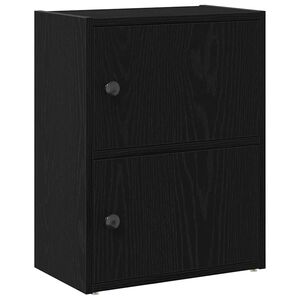 vidaXL Kirjahylly musta tammi 40x24x52 cm tekninen puu