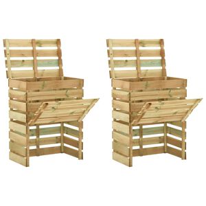 vidaXL Puutarhan sälekompostit 2 kpl 80x50x100 cm kyllästetty mänty