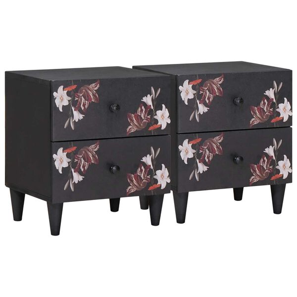 vidaXL Y&ouml;p&ouml;yt&auml; 2 pcs Ruskea 40 x 33,5 x 46 cm Kiinte&auml; mango puu