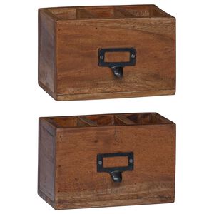 vidaXL Lyijykotelo Moniv&auml;rinen 18 x 10 x 12 cm Kiinte&auml;&auml; mahonkipuuta