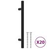 vidaXL Kaapin kahvat 20 kpl musta 128 mm ruostumaton ter&auml;s