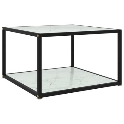 vidaXL Sohvapöytä valkoinen 60x60x35 cm karkaistu lasi