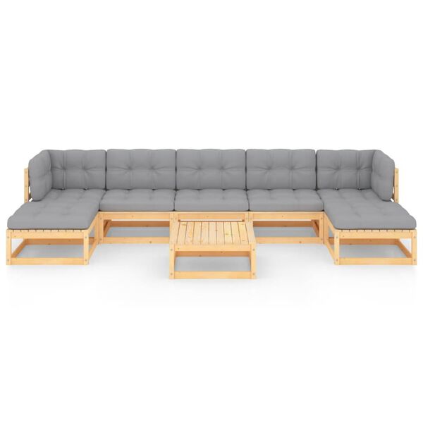 vidaXL 8-osainen Puutarhasohvasarja tyynyill&auml; t&auml;ysi m&auml;nty
