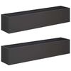 vidaXL Puutarha ruukku 2 kpl Musta 80 x 20 x 20 cm