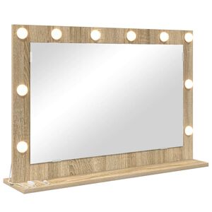 vidaXL Meikkip&ouml;yd&auml;n peili Sonoman tammi 80 x 55 x 18 cm Suorakaide