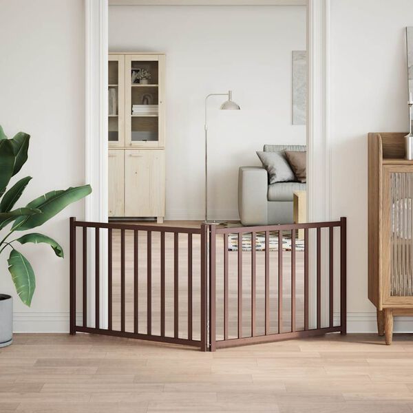 vidaXL Koiraportti taitettava 2paneelia ruskea tammi 160cm t&auml;ysi kuusi