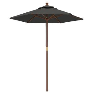 vidaXL Puutarhan aurinkovarjo puutolppa antrasiitti 196x231 cm