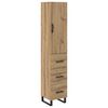vidaXL Korkea kaappi Artisan tammi 34,5 x 34 x 180 cm Tekninen puu