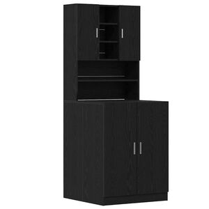 vidaXL Pesukonekaappi 2 kpl Musta tammi 70,5 x 71,5 x 181,5 cm