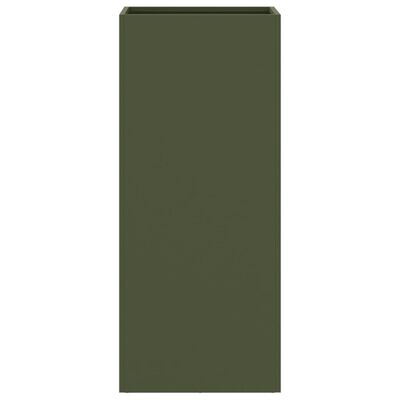 vidaXL Kukkalaatikko oliivinvihreä 32x29x75 cm kylmävalssattu teräs