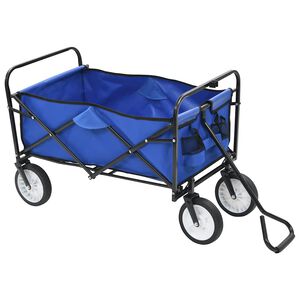 vidaXL Kokoontaittuva vetok&auml;rry ter&auml;s sininen