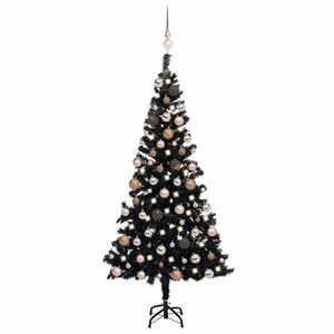 vidaXL Tekojoulukuusi palloilla esivalaistu musta 120 cm PVC