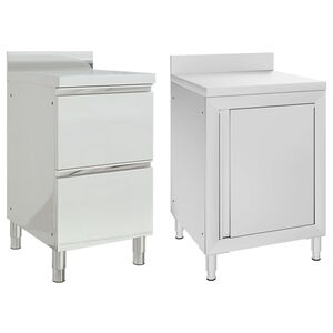 vidaXL Keitti&ouml;n kaapit 2 kpl ruostumaton ter&auml;s