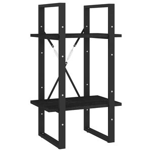 vidaXL 2-tasoinen kirjahylly musta 40x30x70 cm t&auml;ysi m&auml;nty