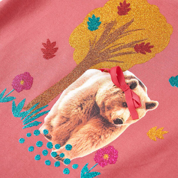 Lasten pitkähihainen T-paita vanha roosa 140