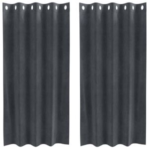 vidaXL Pimennysverhot 2 pcs Vaaleanharmaa 140 x 175 cm Sametti