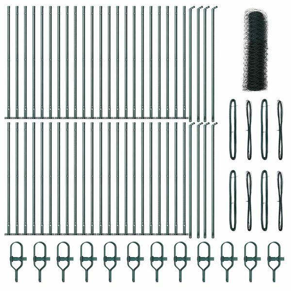 vidaXL Aitalatu Vihre&auml; 100 x 0,6 m (50 mm verkko) Ter&auml;st&auml; ja PVC:t&auml;