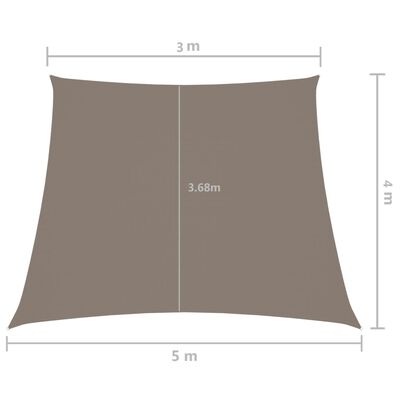 vidaXL Aurinkopurje Oxford-kangas puolisuunnikas 3/5x4 m taupe