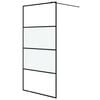 vidaXL Walk-in suihkusein&auml;ke musta 100x195 cm puolihuurrettu ESG-lasi