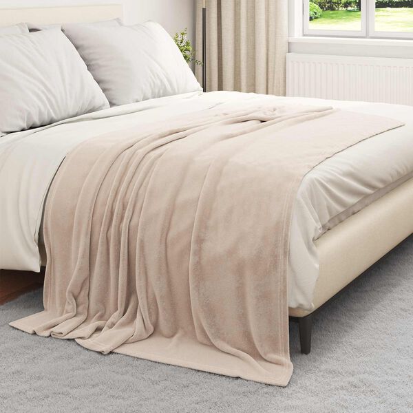 vidaXL Heittoviltti Beige 5FT King Size Fleese