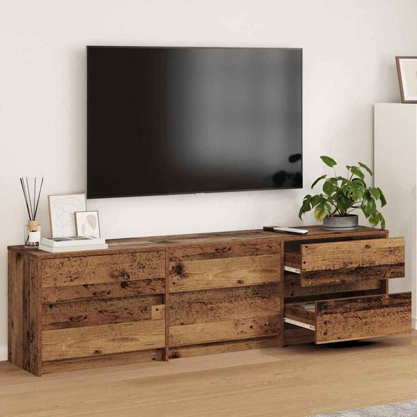 vidaXL TV-yksik&ouml;t 2 pcs Vanha Puu 180 x 34 x 50 cm Tekninen puu