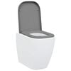 vidaXL Nopeasti irrotettava wc-istuin Harmaa 44.5 x 35 x 3.6 cm