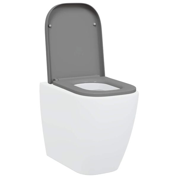 vidaXL Nopeasti irrotettava wc-istuin Harmaa 44.5 x 35 x 3.6 cm