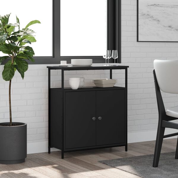 vidaXL Senkki musta 70x30x80 cm tekninen puu