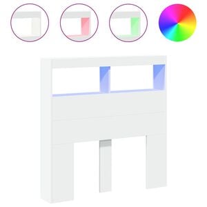 vidaXL S&auml;ngynp&auml;&auml;tykaappi LED-valoilla valkoinen 100x17x102 cm