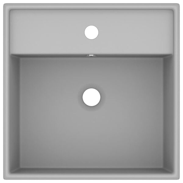 vidaXL Ylellinen pesuallas neli&ouml; vaaleanharmaa 41x41 cm keraami