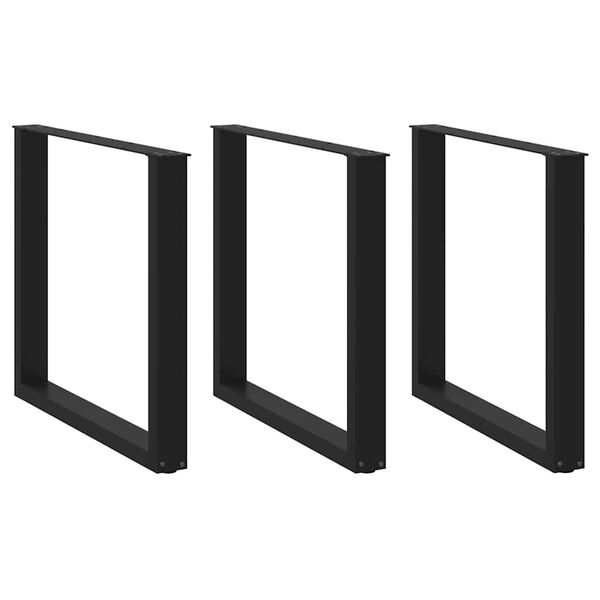 vidaXL Ruokap&ouml;yd&auml;n jalat U-muotoiset 3 kpl musta 80x(72-73) cm ter&auml;s