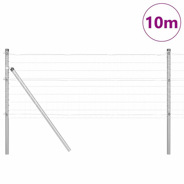 vidaXL Aita ja Tuki Hopea 0,4 x 10 m Ter&auml;s ja PVC