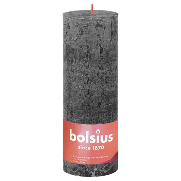 Bolsius Pilarikynttil&auml;t Shine 4 kpl 190x68 mm myrskynharmaa