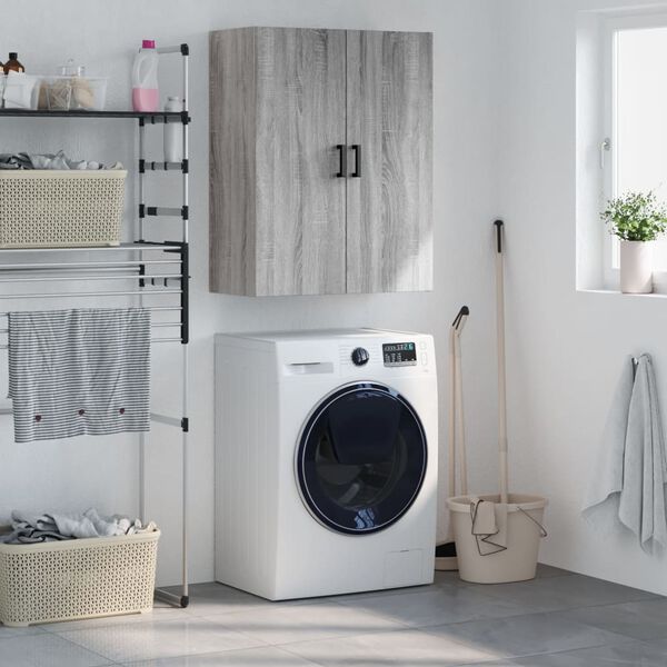 vidaXL Sein&auml;kiinnitett&auml;v&auml; kaappi harmaa Sonoma 69,5x34x90 cm