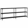vidaXL Konsolipöytä musta 200x29x75 cm tekninen puu