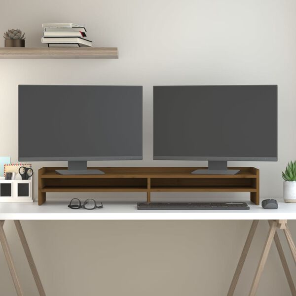 vidaXL N&auml;ytt&ouml;koroke hunajanruskea 100x24x16 cm t&auml;ysi m&auml;nty