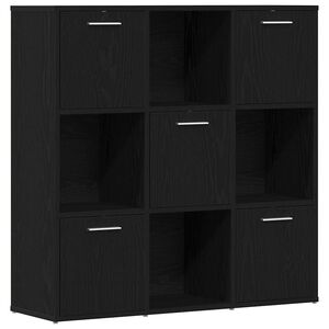 vidaXL Kirjakaappi musta tammi 90x28x90 cm tekopuu