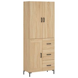 vidaXL Kaappi Sonoma tammi 69,5x34x180 cm tekninen puu