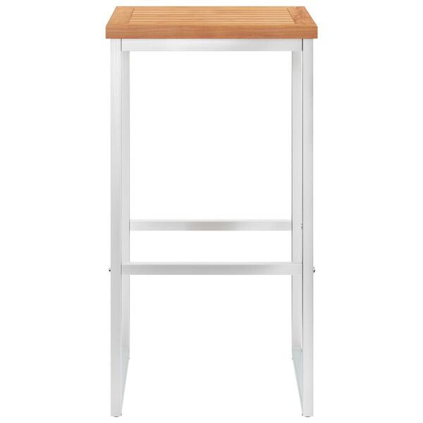 vidaXL Baarituolit 2 kpl täysi tiikki ja ruostumaton teräs