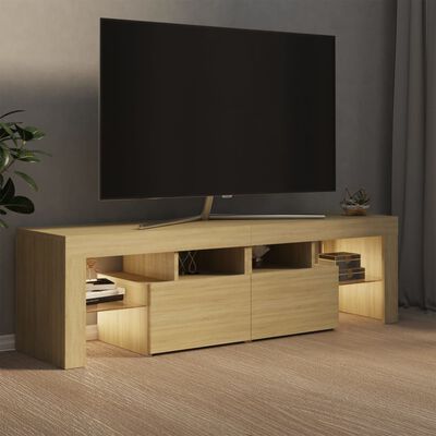 vidaXL TV-taso LED-valoilla Sonoma-tammi 140x36,5x40 cm