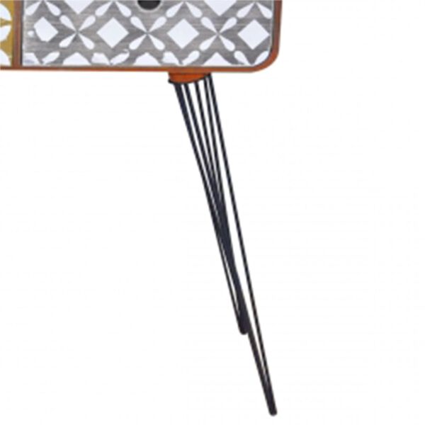 vidaXL Sivupöytä 3 vetolaatikolla ja koristekuvioilla Ruskea