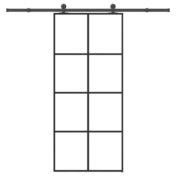 vidaXL Liukuovi asennustarvikkeilla 90x205 cm ESG lasi ja alumiini