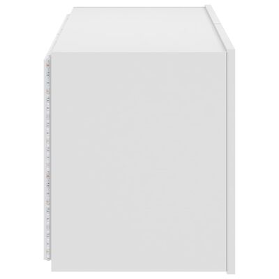 vidaXL TV-seinäkaappi LED-valoilla valkoinen 80x35x41 cm