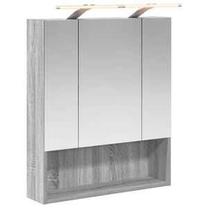 vidaXL Kylpyhuoneen Peilikaappi ovella Harmaa Sonoma 60 x 14.5 x 70 cm